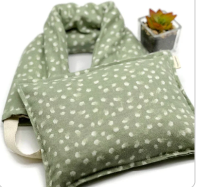 Corn Heating & Cooling Pad Set – Sage Green Dot Cotton