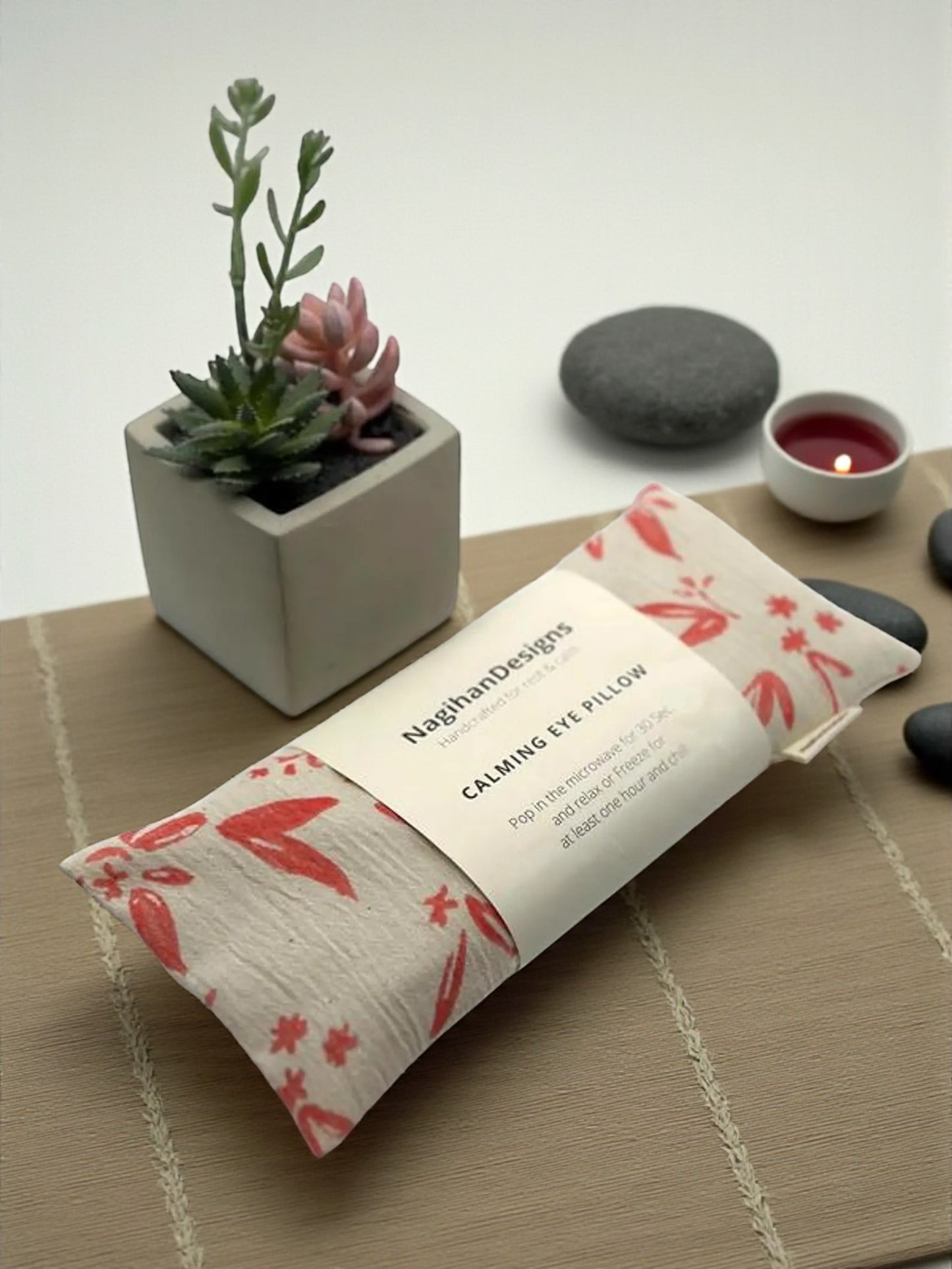 Handmade Flaxseed & Lavender Eye Pillow – Soft Fabric Aromatherapy Mask - NagihanDesigns