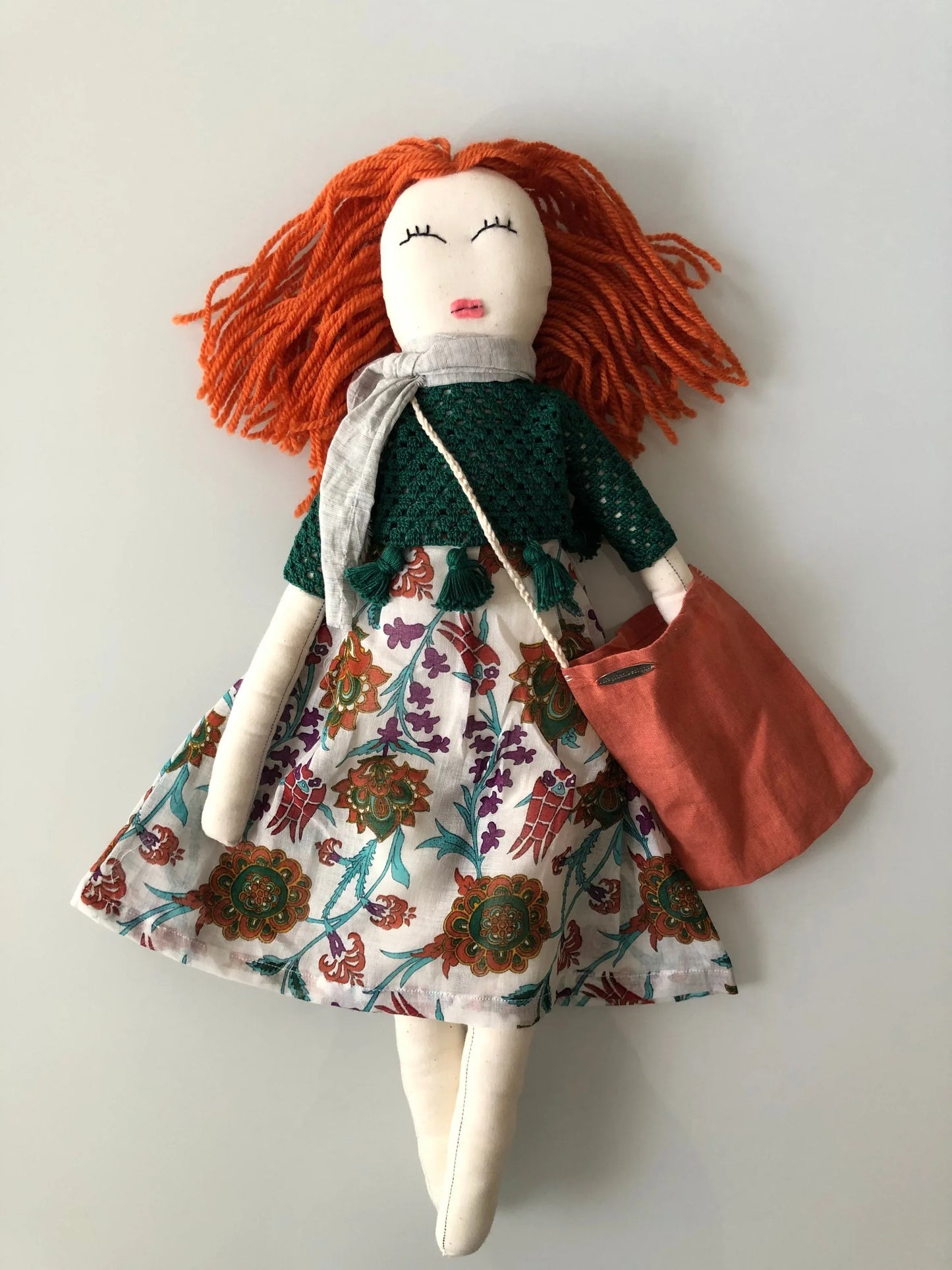 Red hair 22 inches Original Design Rag Doll - NagihanDesigns