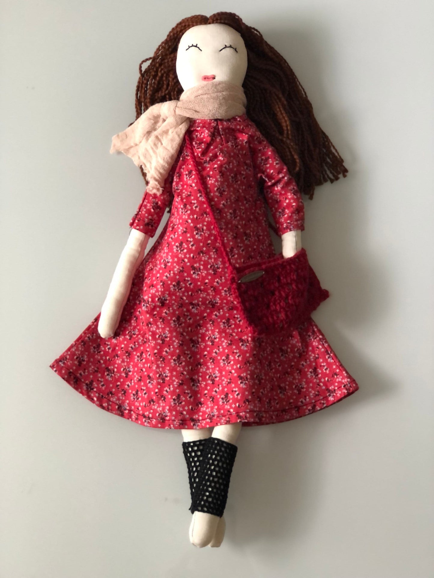 Red Dress Handmade Doll