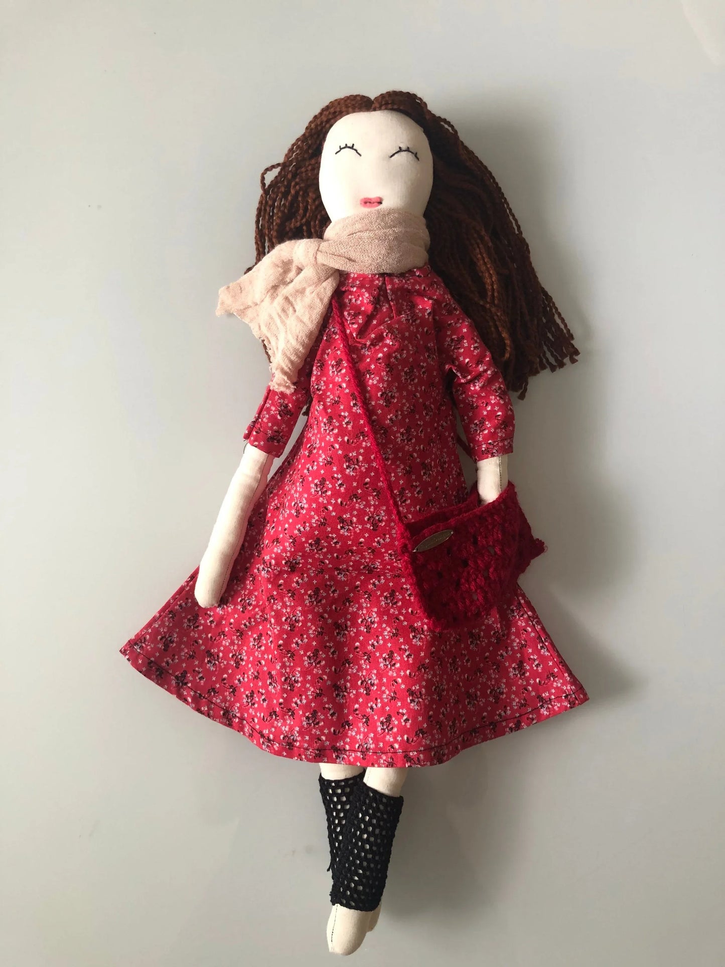 Red Dress Handmade Doll - NagihanDesigns