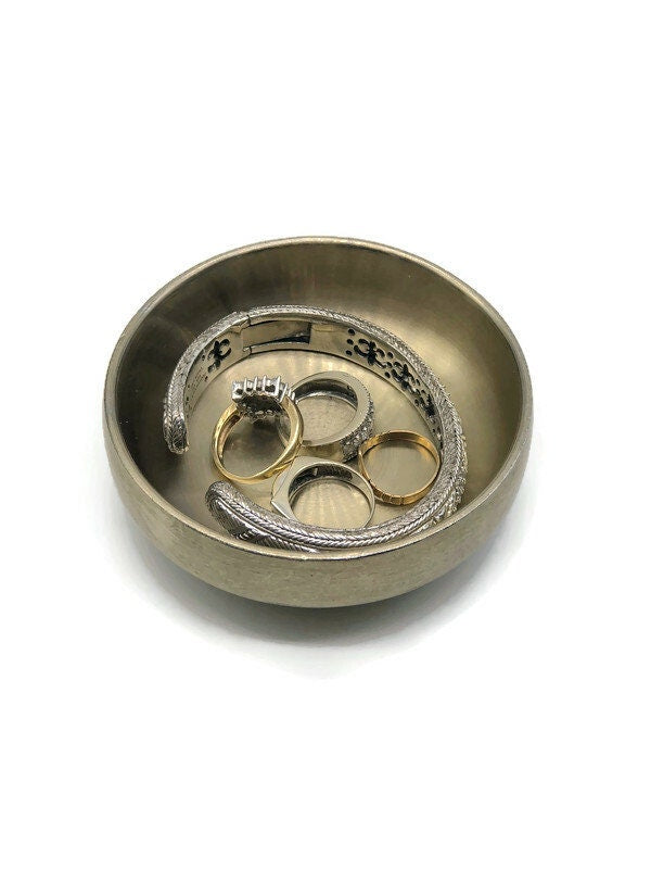 Vintage Look Metal Ring Dish, College Dorm Gift, Housewarming Gift, Bridesmaid Gift, Small Gift, Stocking Stuffers, Add on for Gift Box