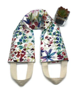 Flaxseed Neck Wrap – Watercolor Wildflower Meadow Cotton