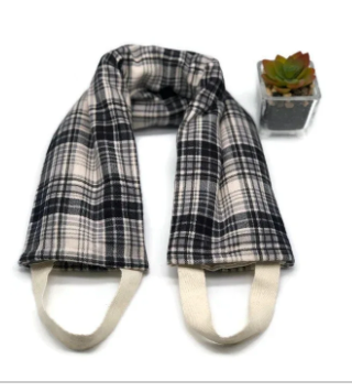 Flaxseed Neck Wrap – Grey Tartan Plaid Flannel
