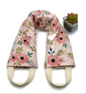 Flaxseed Neck Wrap – Blush Watercolor Rose Cotton Combo Set with Eye Pillow