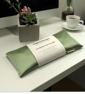Eye Pillow – Sage Green Satin | Choose Your Filling
