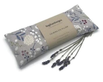 Lentil Eye Pillow – Grey Botanical Floral Cotton