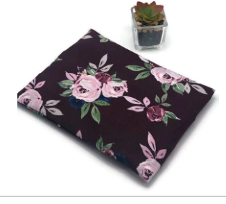 Microwavable Heating & Cooling Pad – Plum Mauve Rose Cotton, 7×9" | Corn or Flaxseed | Choose Your Scent