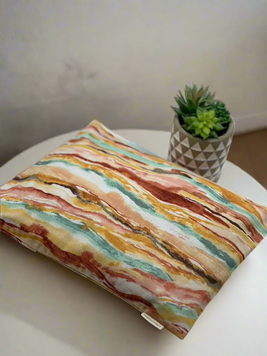 corn heating pad with brown and green painted conyon