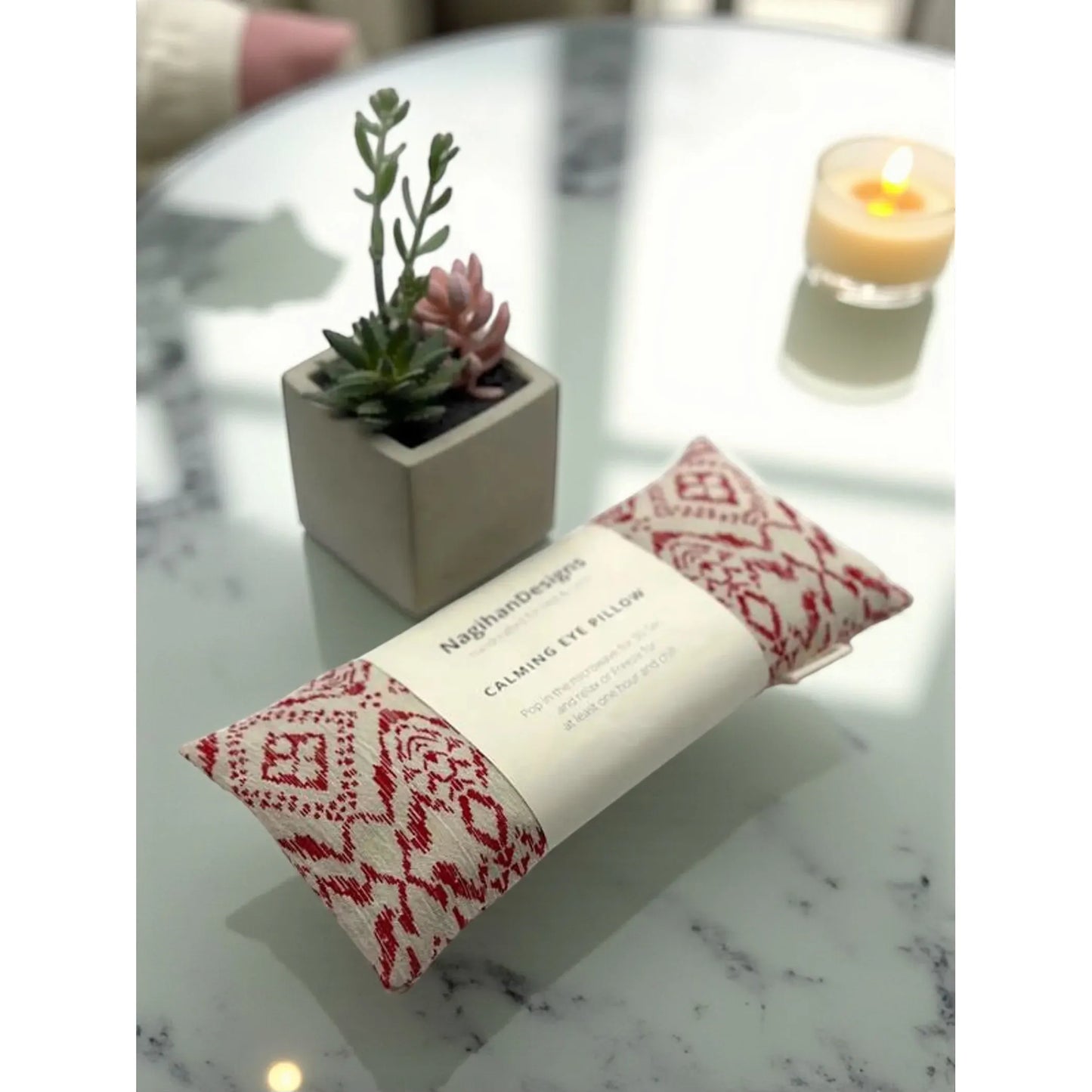 Handmade Flaxseed & Lavender Eye Pillow – Soft Fabric Aromatherapy Mask