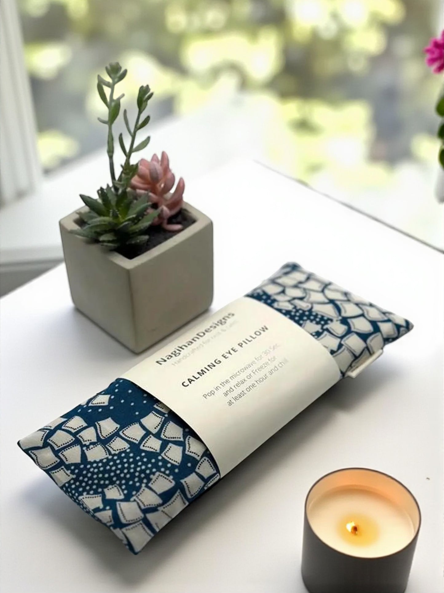 Handmade Flaxseed & Lavender Eye Pillow – Soft Fabric Aromatherapy Mask