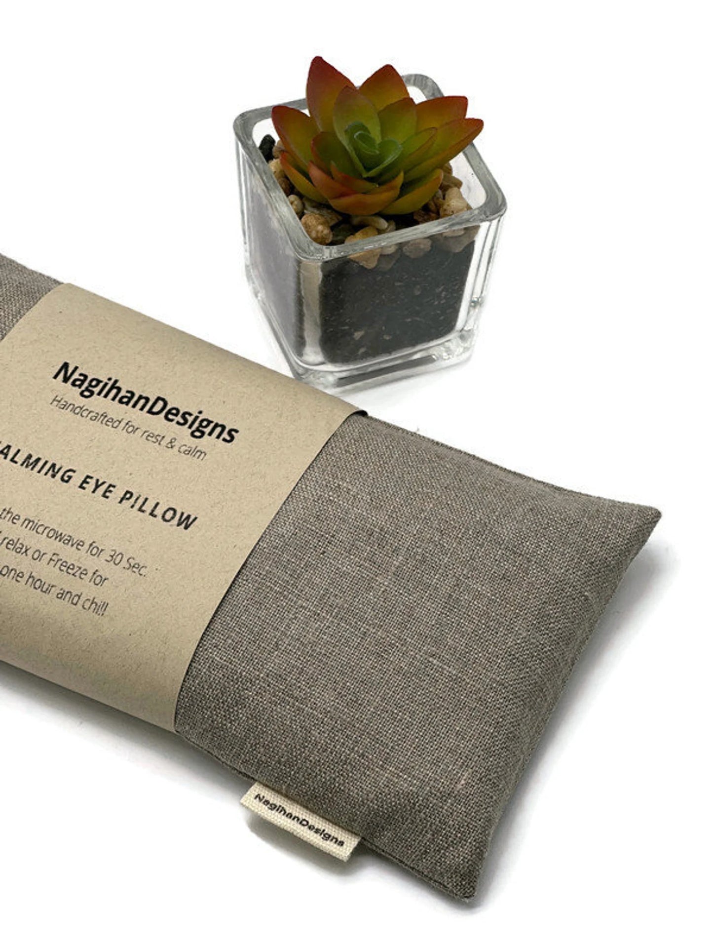 Eye Pillow – Grey Linen | Choose Your Filling