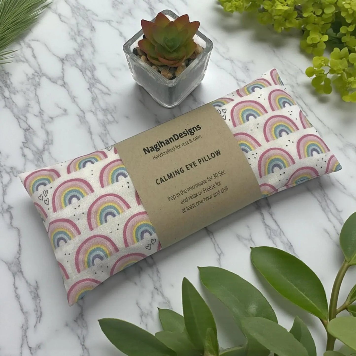Eye Pillow – Cream Pastel Rainbow Cotton | Choose Your Filling