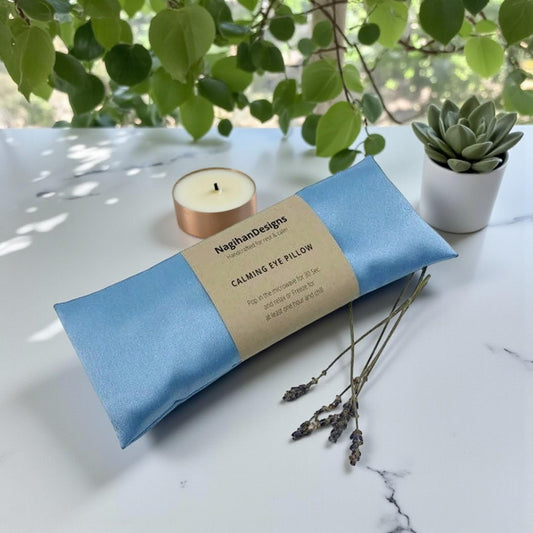 Flaxseed Eye Pillow – Sky Blue Satin