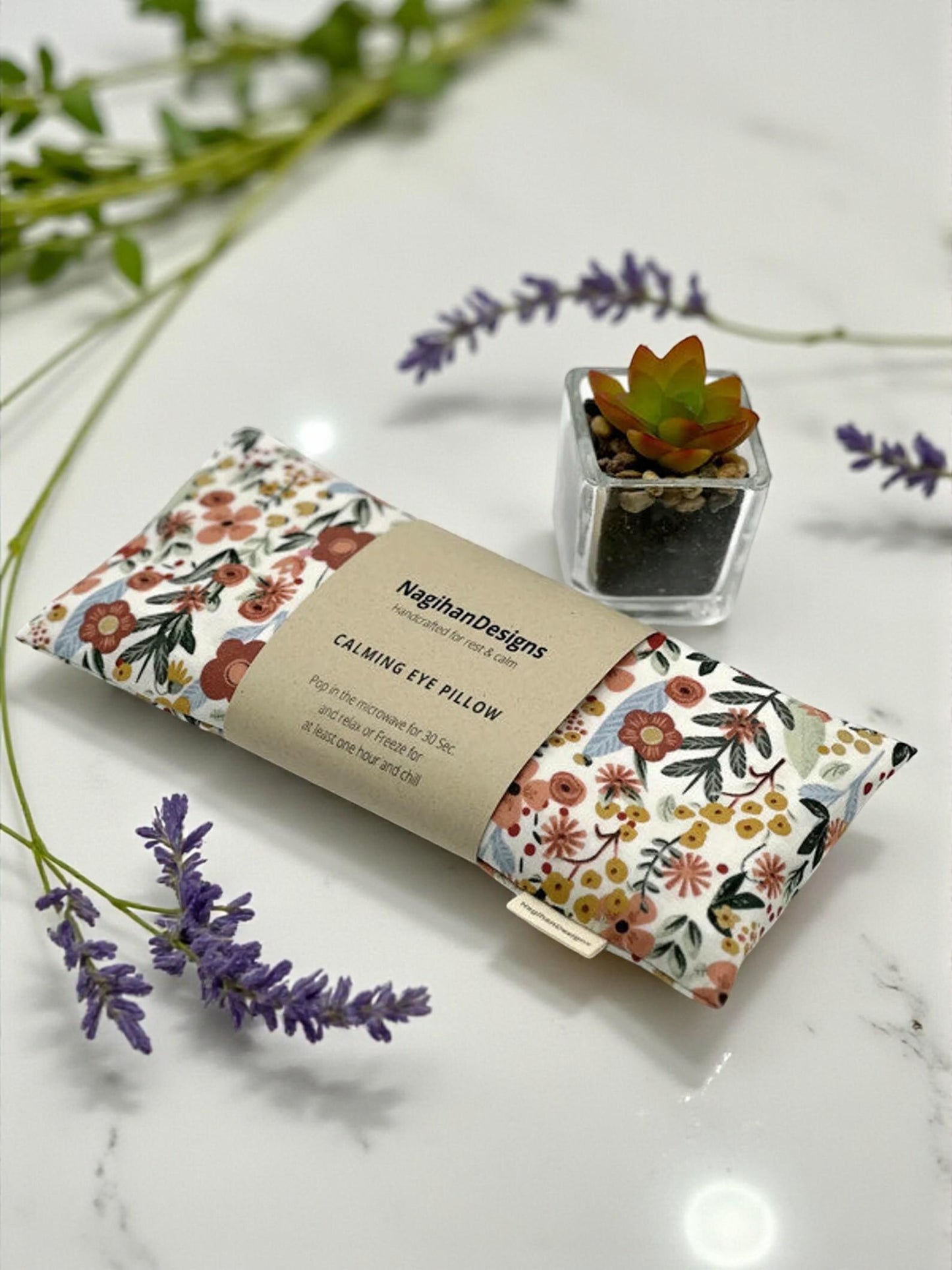 Eye Pillow – Cream Vintage Meadow Cotton | Choose Your Filling