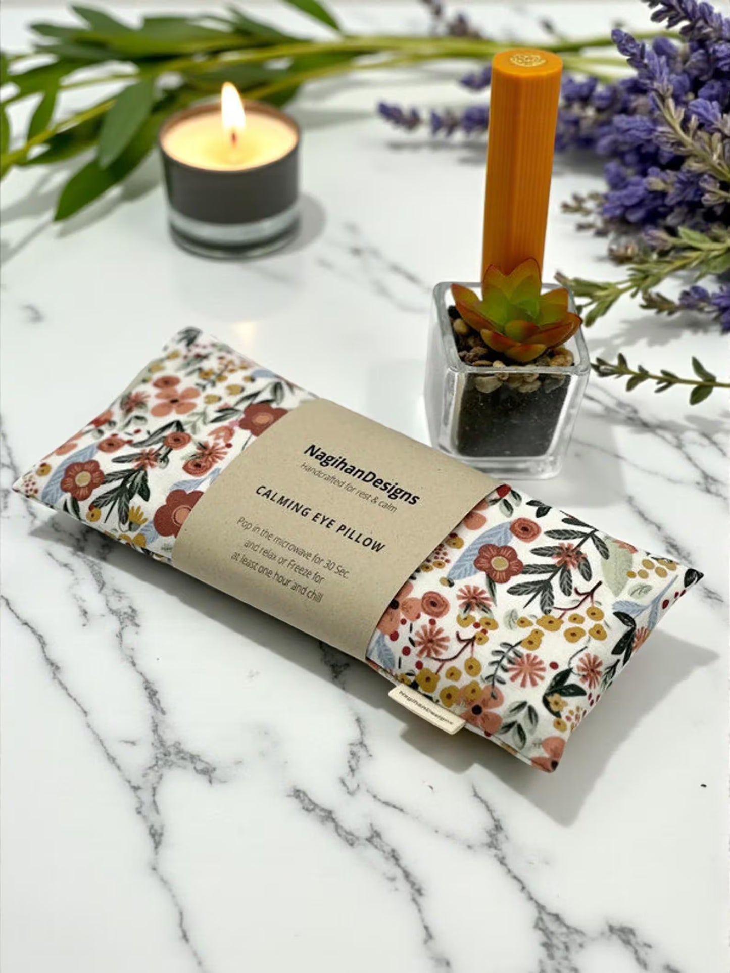 Eye Pillow – Cream Vintage Meadow Cotton | Choose Your Filling