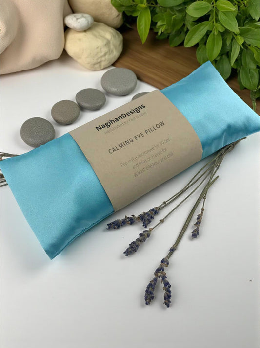 Flaxseed Eye Pillow – Turquoise Satin