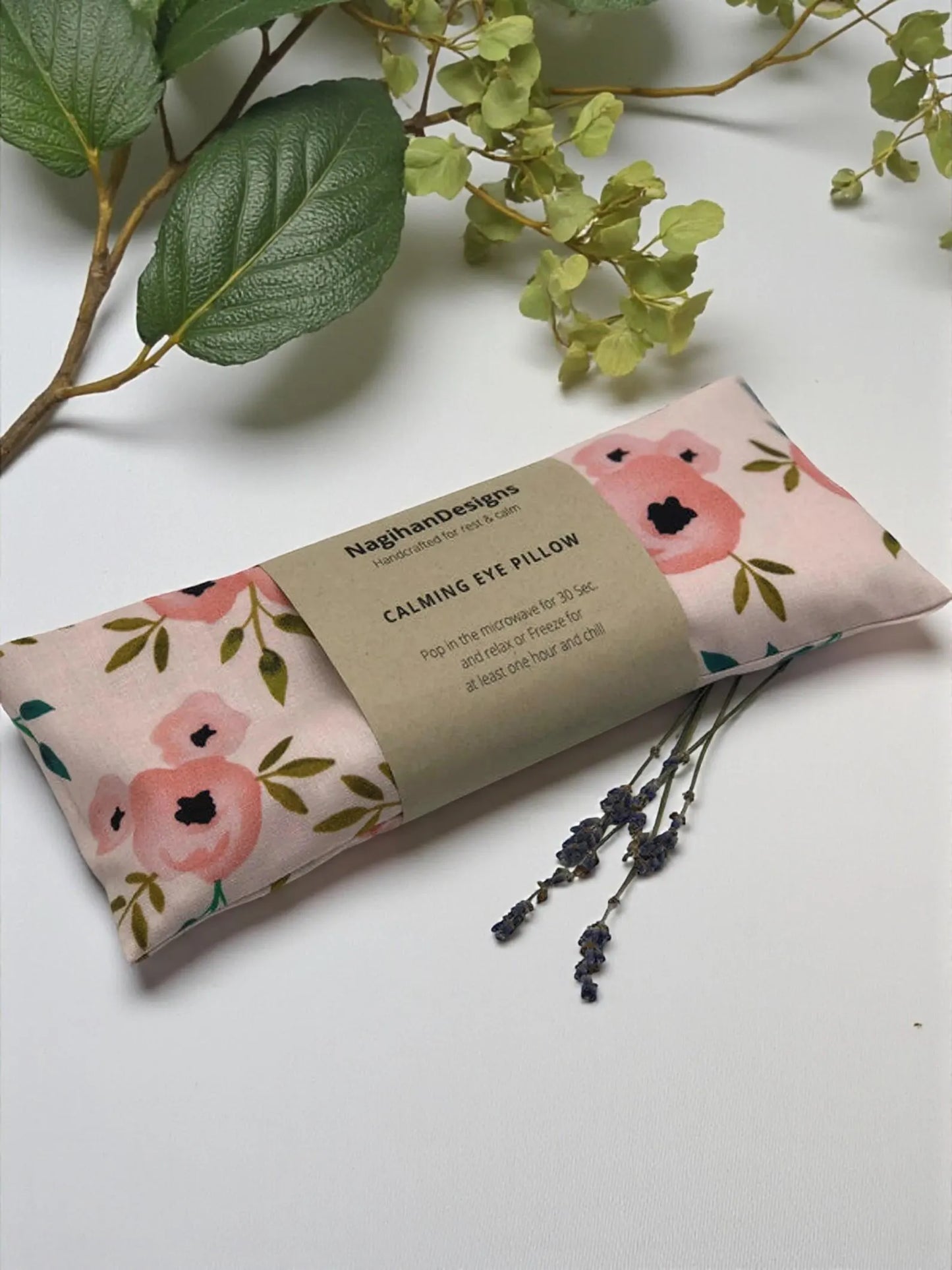 Eye Pillow – Blush Watercolor Rose Cotton | Choose Your Filling