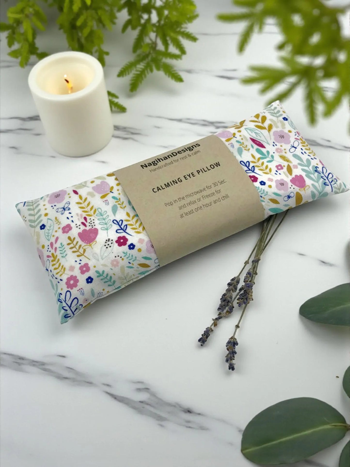 Flaxseed Eye Pillow – Cream Wildflower Meadow Cotton