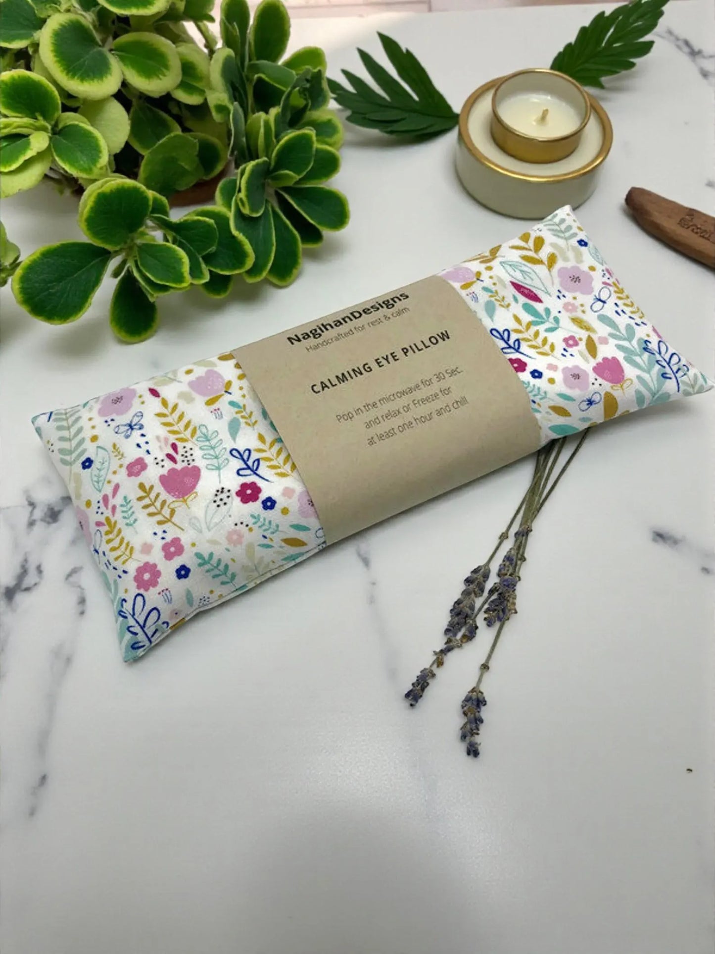 Flaxseed Eye Pillow – Cream Wildflower Meadow Cotton