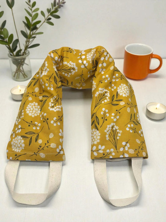 Flaxseed Neck Wrap – Golden Mustard Wildflower Cotton