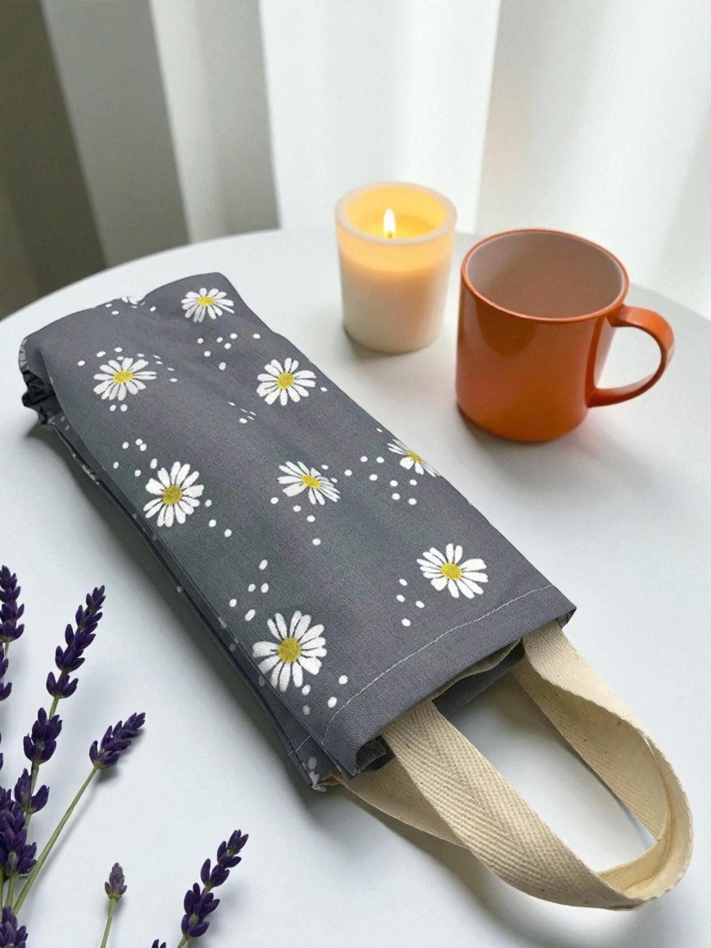Flaxseed Neck Wrap – Grey Daisy Cotton