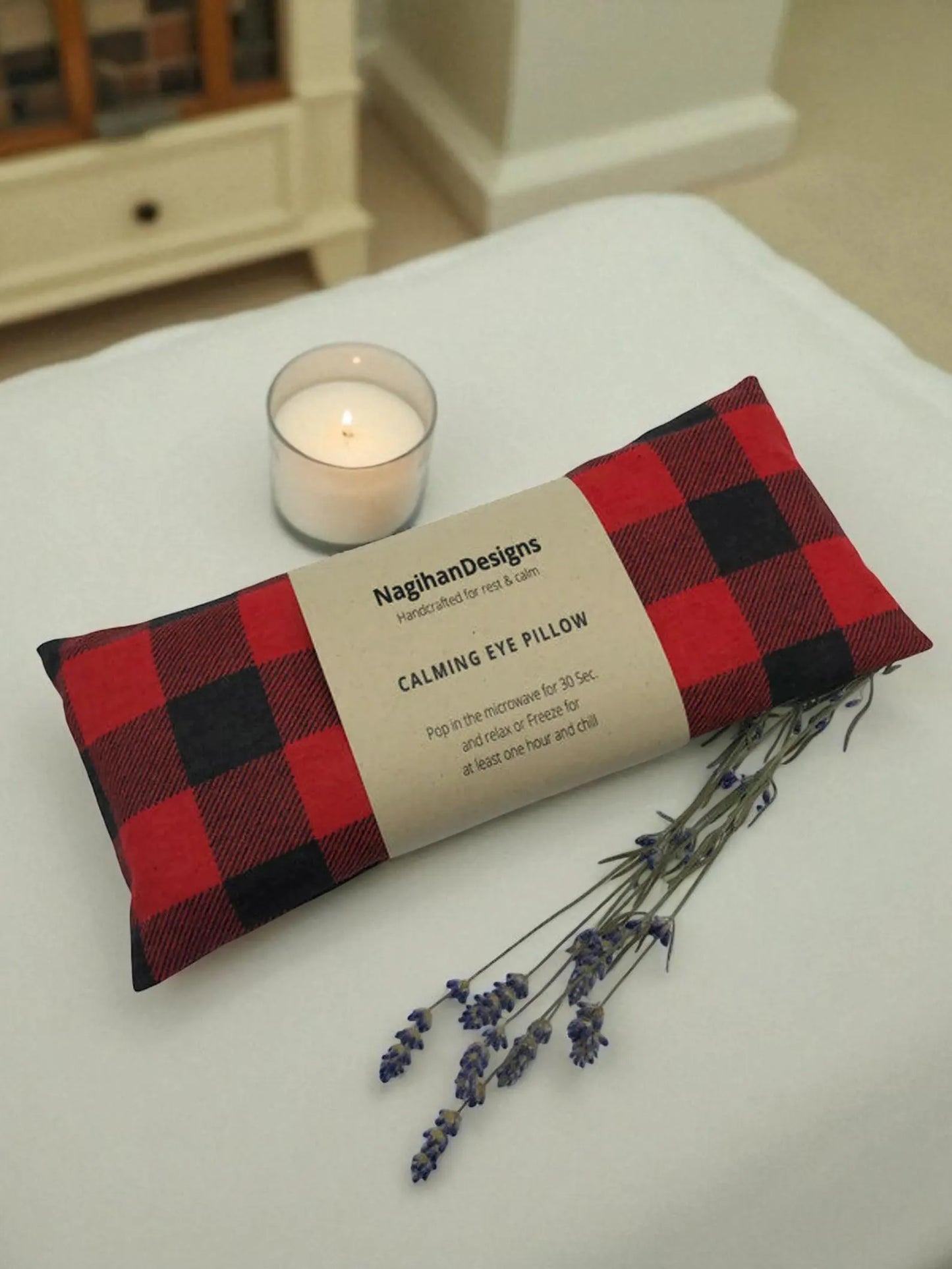 Eye Pillow – Red Buffalo Plaid Flannel | Choose Your Filling