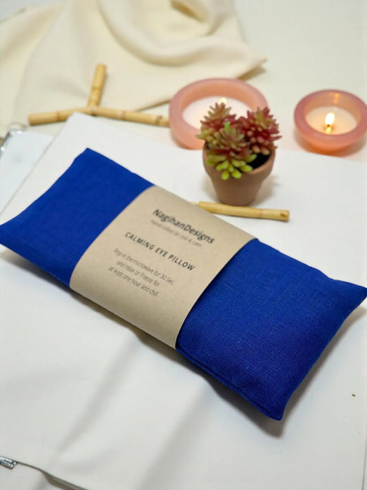 Flaxseed Eye Pillow – Royal Blue Linen