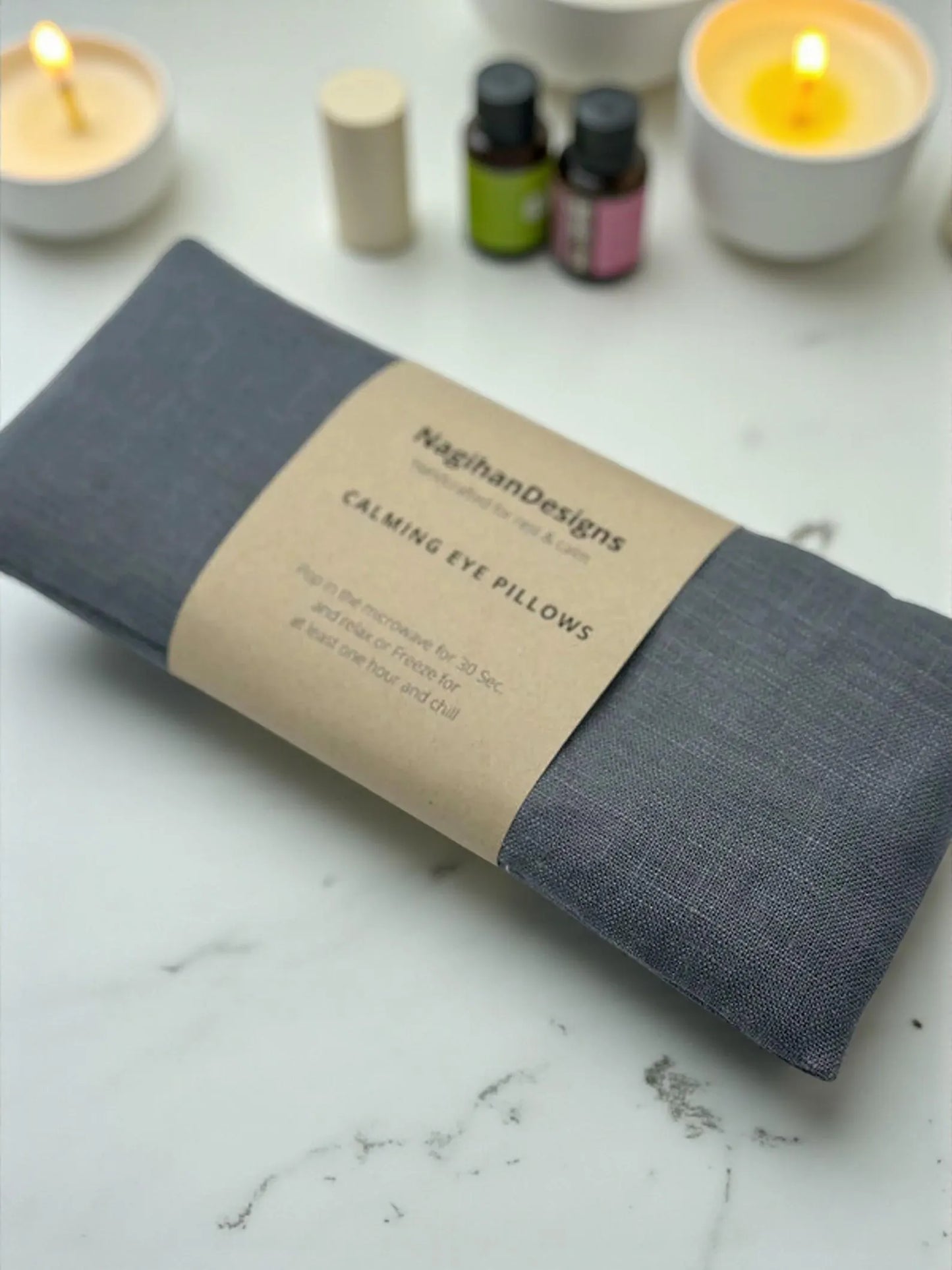 Eye Pillow – Dolphin Gray Linen | Choose Your Filling