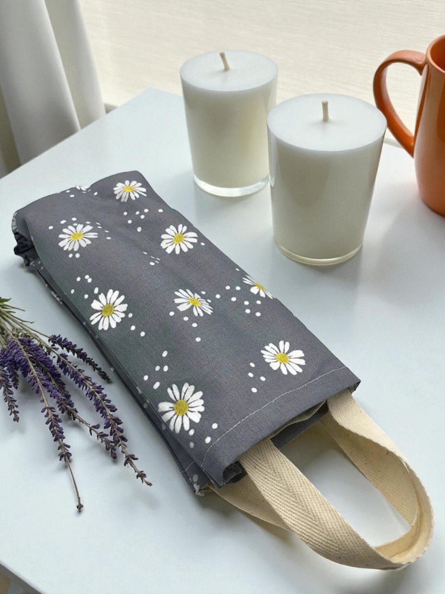Flaxseed Neck Wrap – Grey Daisy Cotton