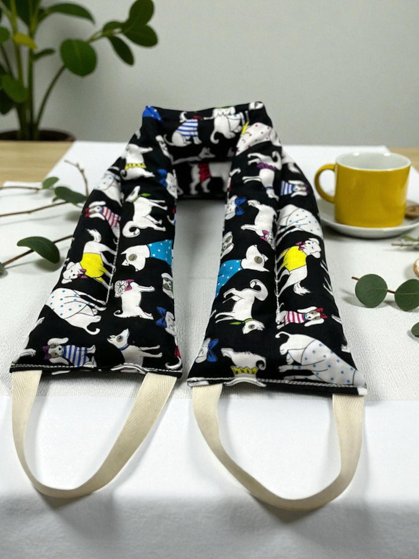 Cherry Pit Neck Wrap – Black Yoga Dog Cotton