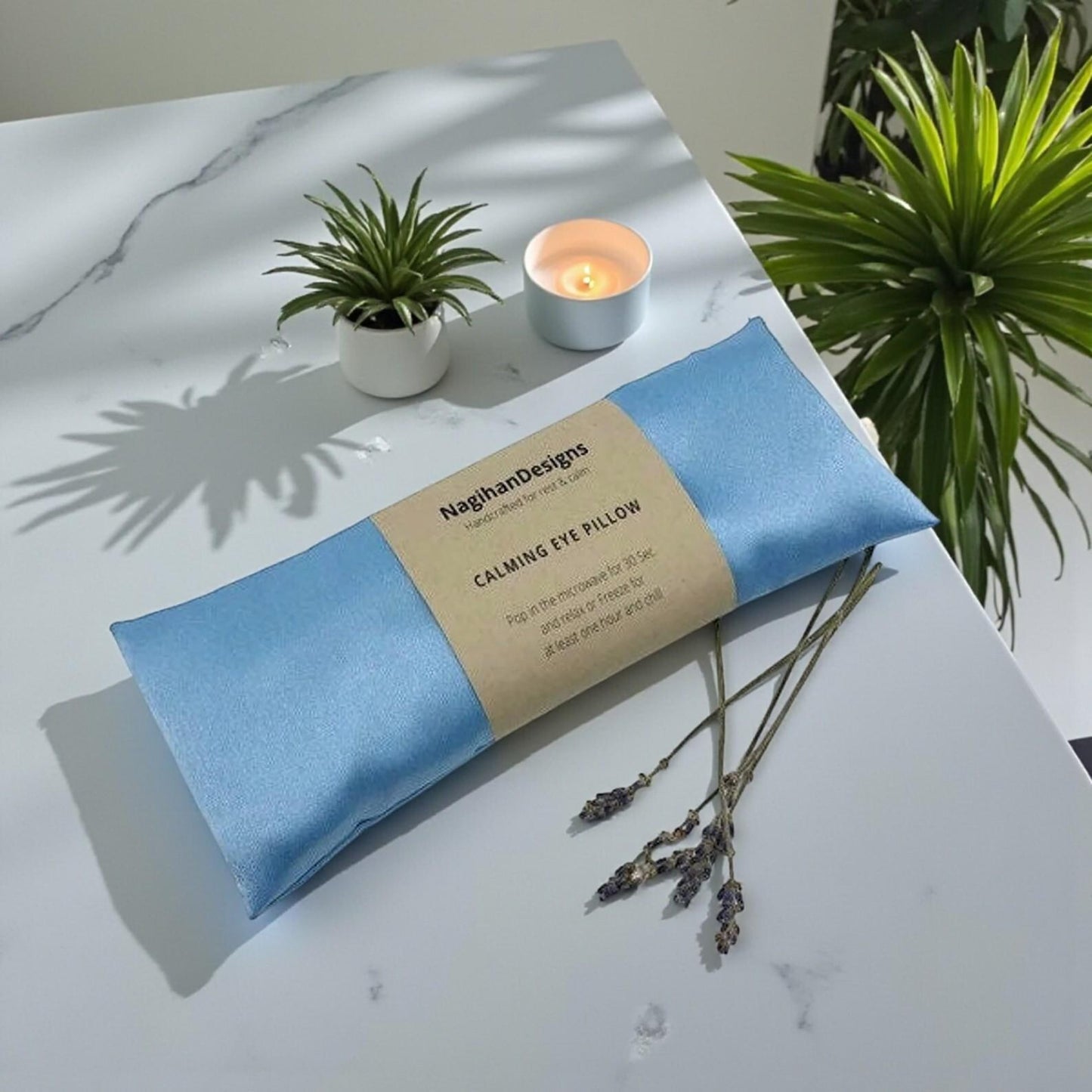Eye Pillow – Sky Blue Satin | Choose Your Filling