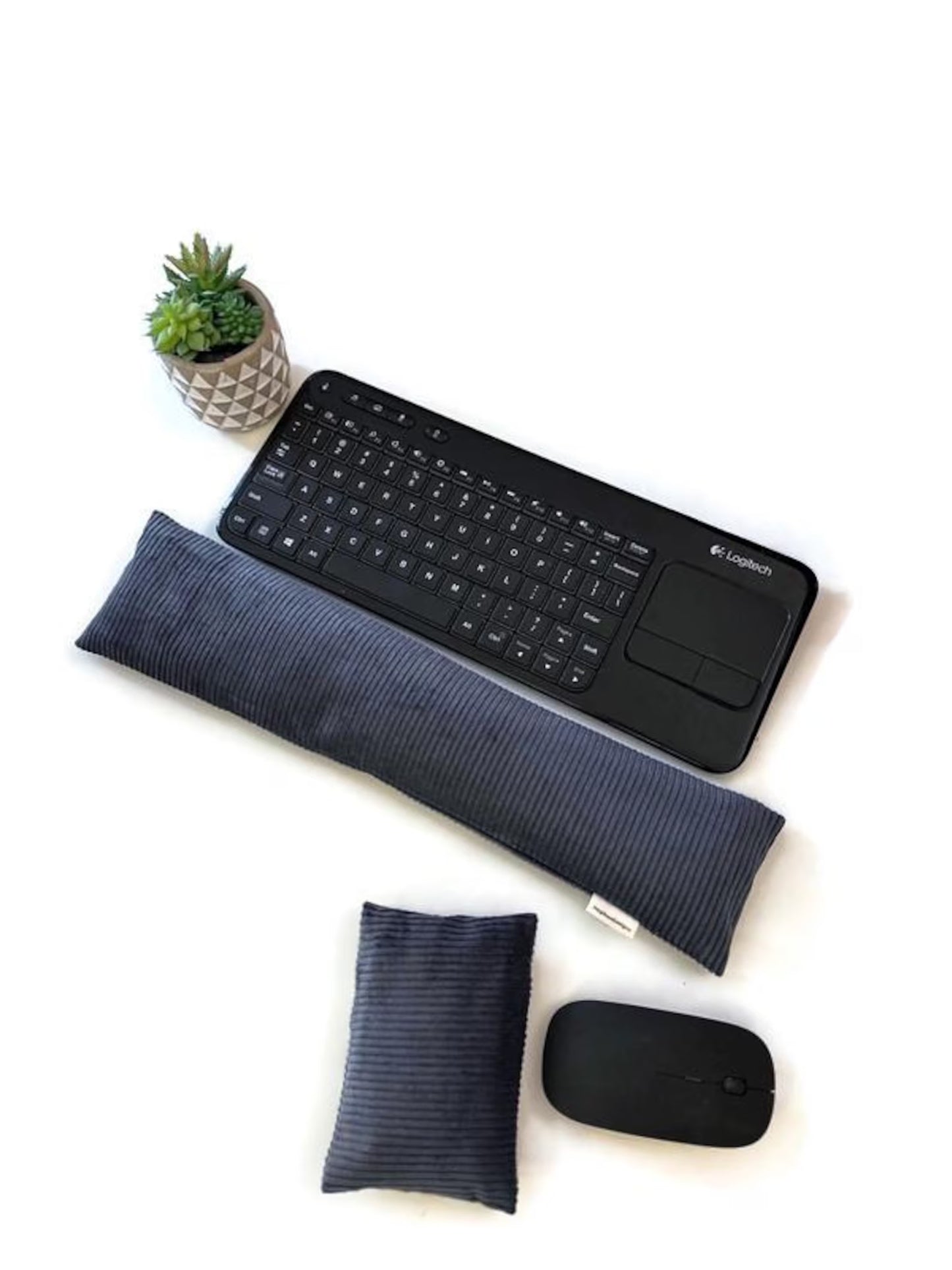 Handmade Flaxseed Keyboard & Mouse Wrist Rest Set