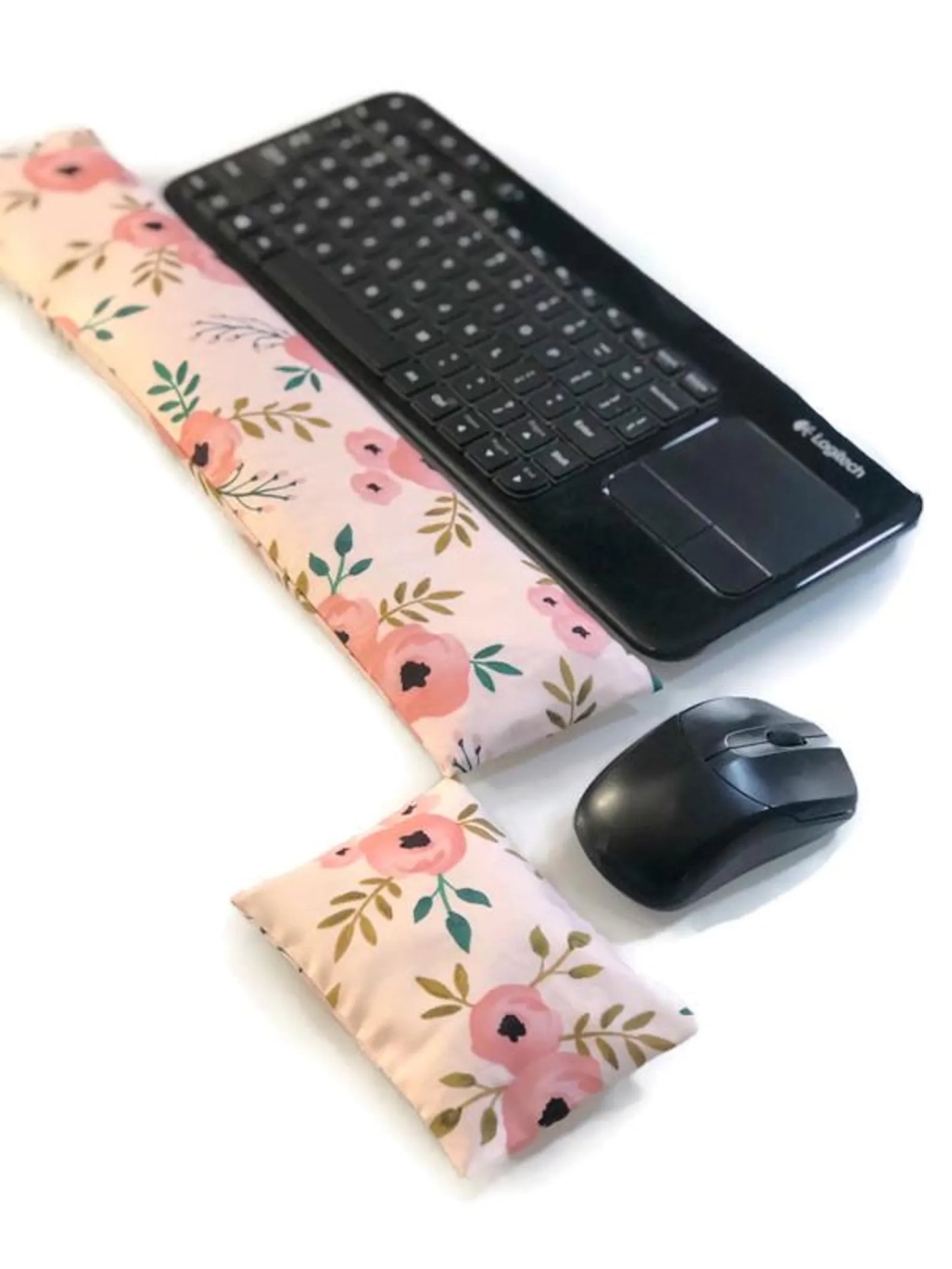 Floral Flaxseed Keyboard & Mouse Wrist Rest Set