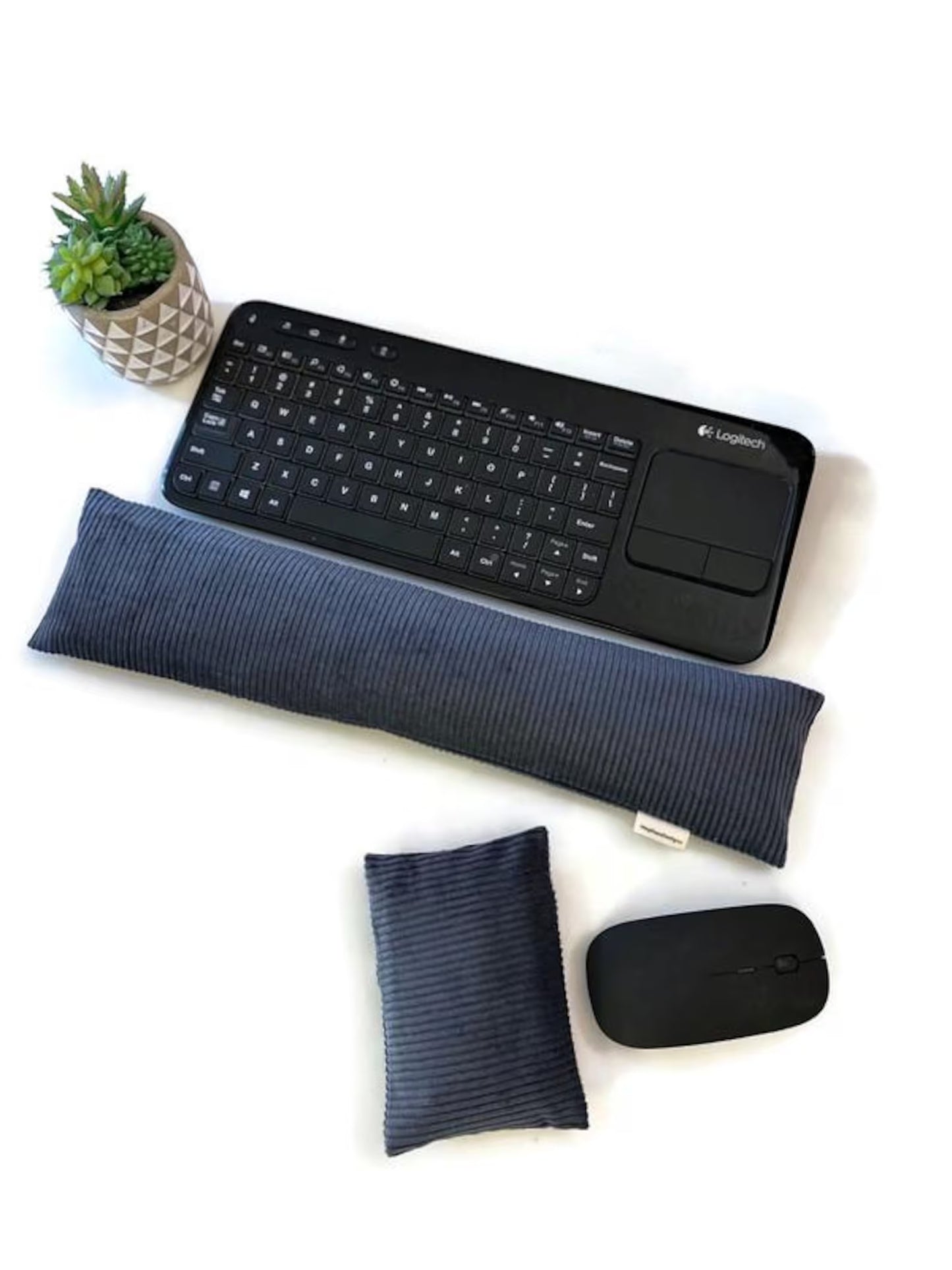 Handmade Flaxseed Keyboard & Mouse Wrist Rest Set