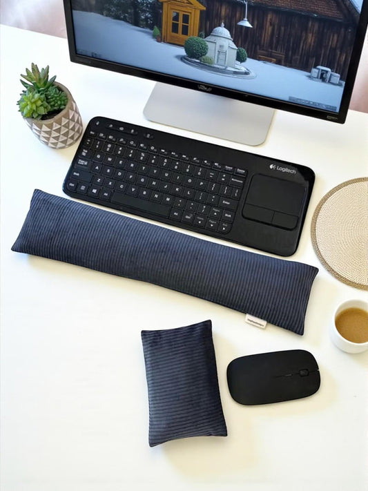 Handmade Flaxseed Keyboard & Mouse Wrist Rest Set