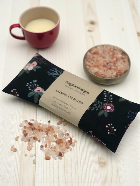 Himalayan Salt Eye Pillow – Dark Floral Cotton