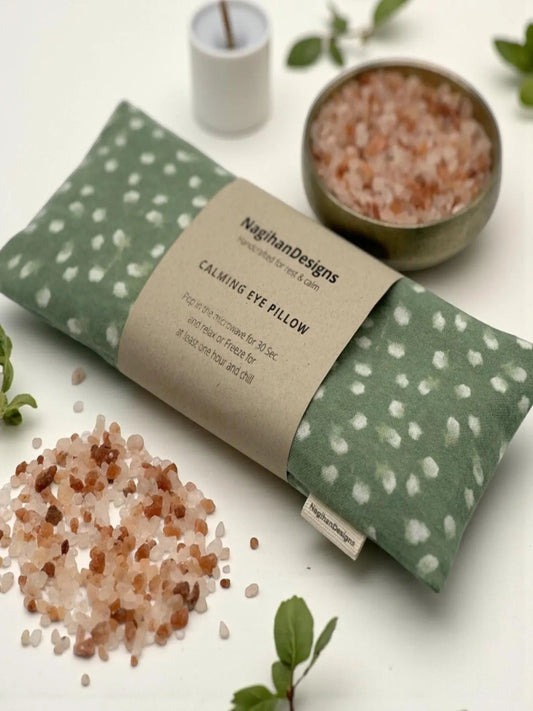 Himalayan Salt Eye Pillow – Sage Green Speckle Cotton