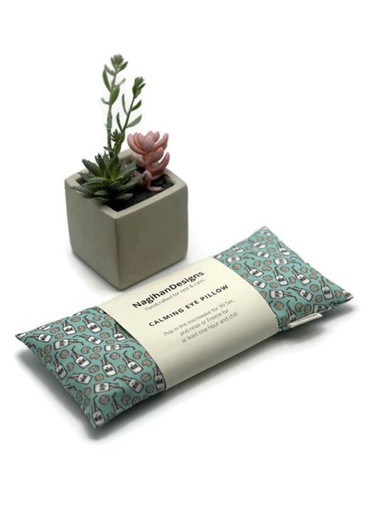 Eye Pillow – Sage Green Milk & Cookies Cotton | Choose Your Filling