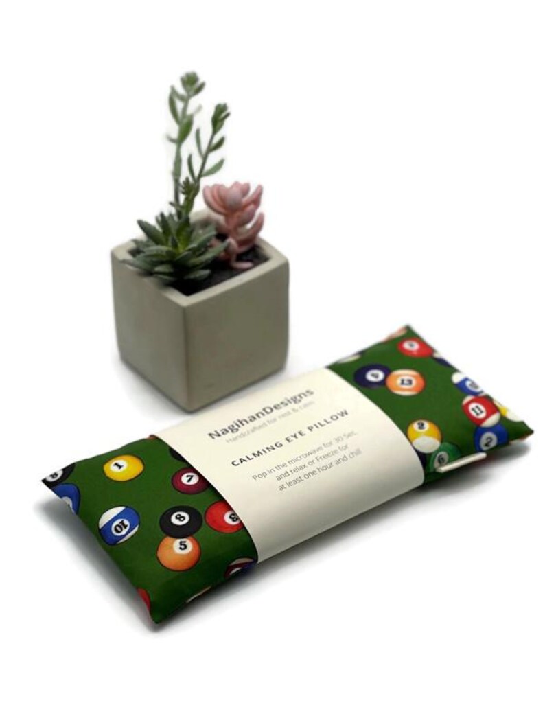 Eye Pillow – Green Billiard Balls Cotton | Choose Your Filling