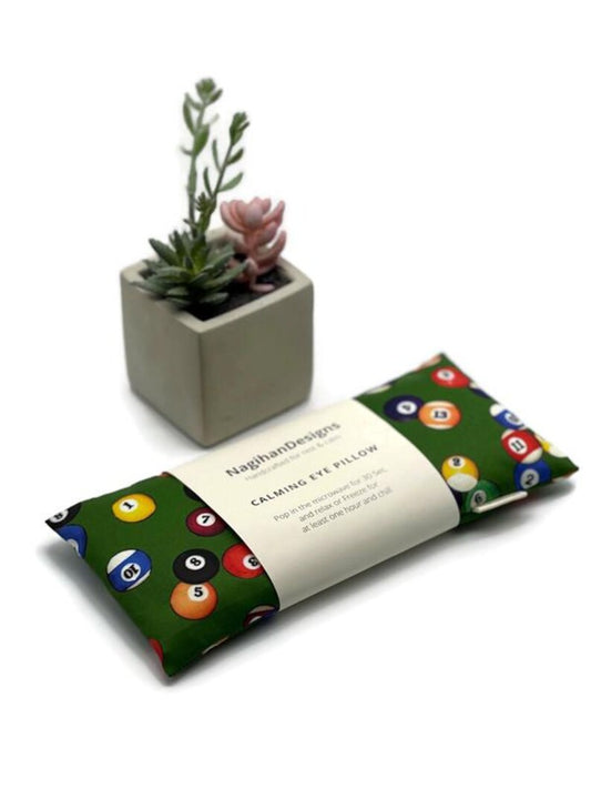 Eye Pillow – Green Billiard Balls Cotton | Choose Your Filling