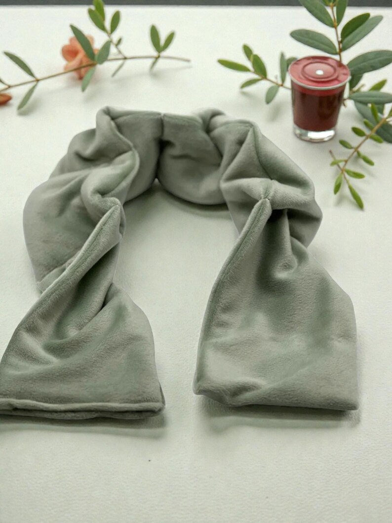 Side Sleeper Eye Pillow – Sage Green Fleece | Flaxseed & Himalayan Salt | Lavender, Eucalyptus or No Scent
