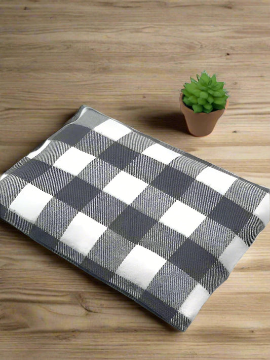 black and white checkers fabric corn heating pad