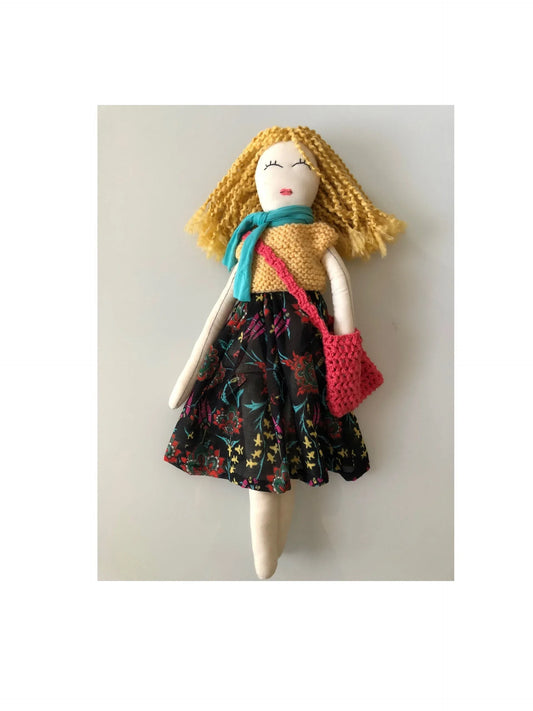 Blond Curly Hair Handmade Doll - NagihanDesigns